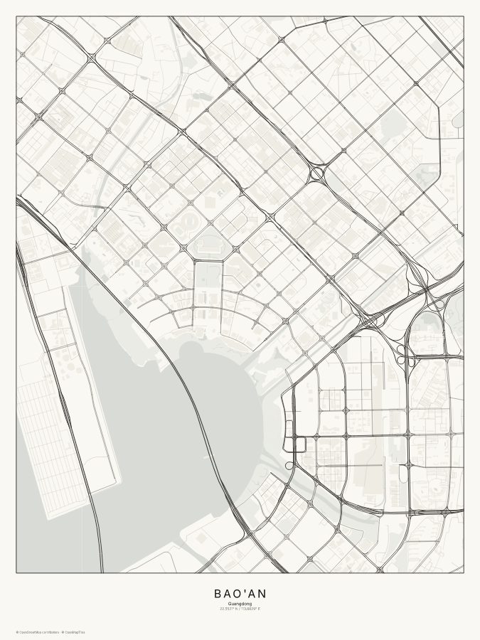 Bao'an map poster, classic style