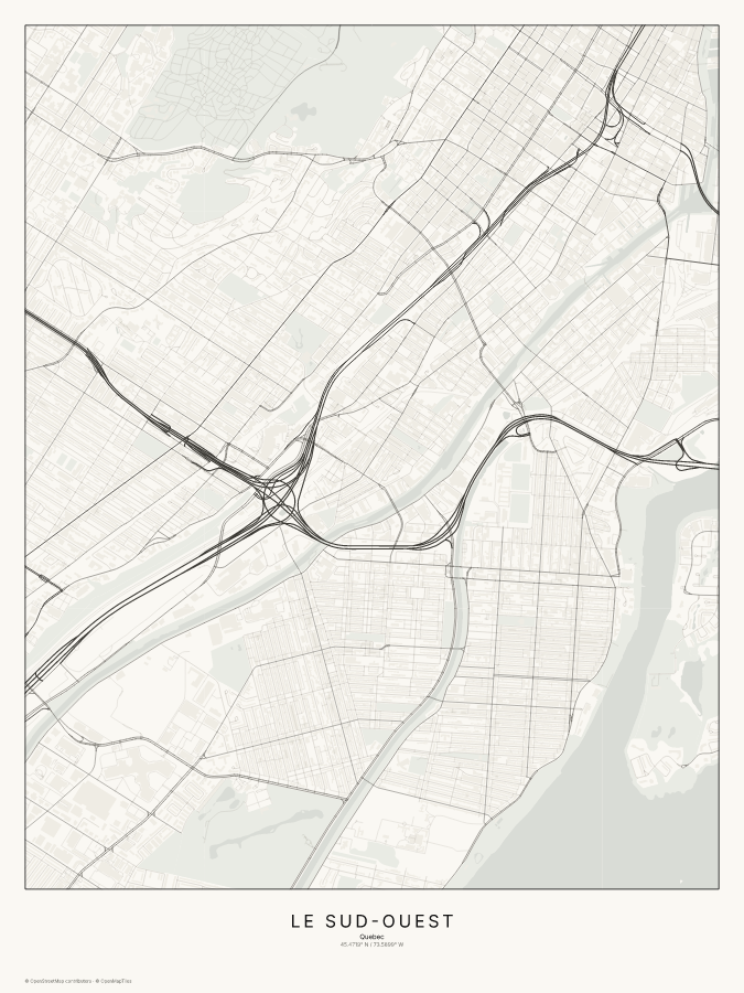 Le Sud-Ouest map poster, classic style
