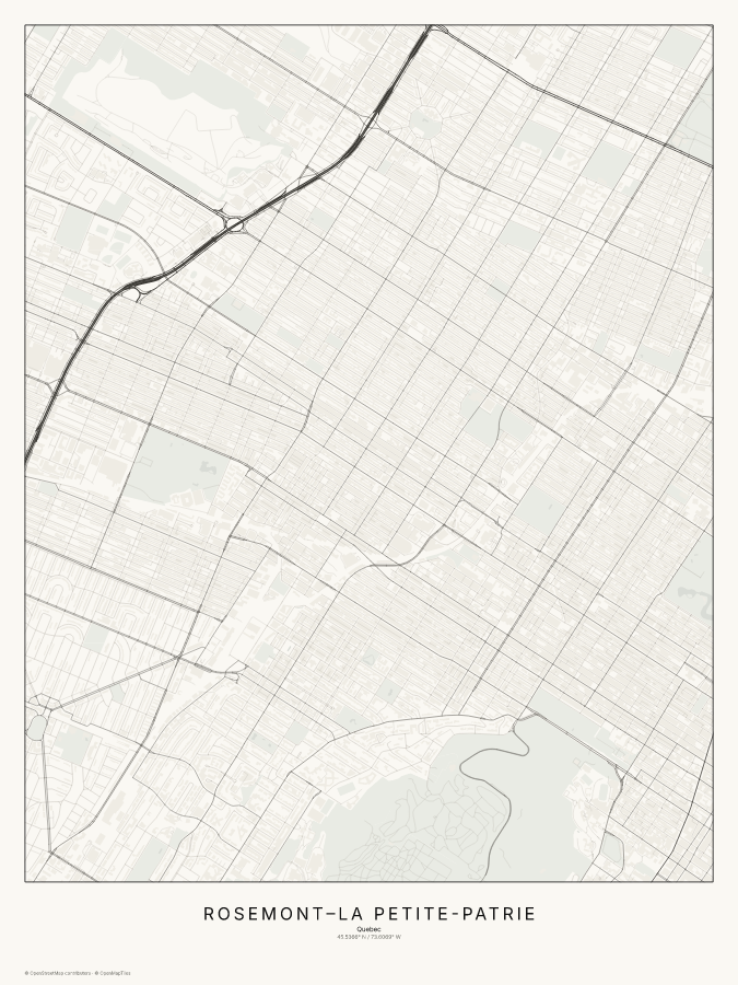 Rosemont–La Petite-Patrie map poster, classic style