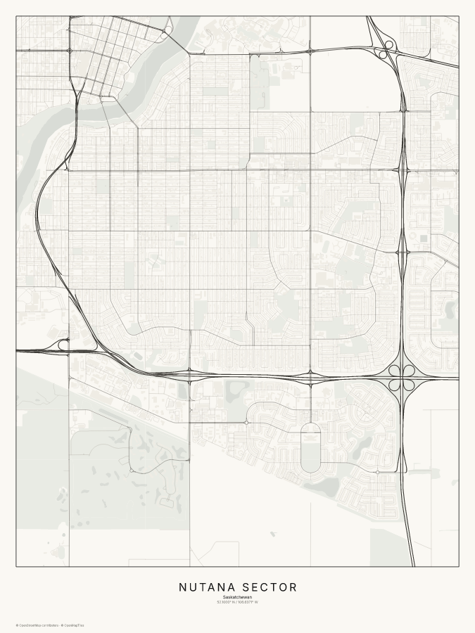 Nutana Sector map poster, classic style
