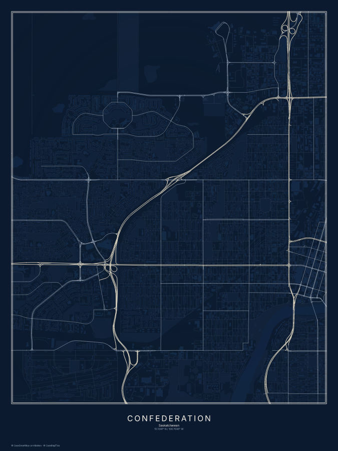 Confederation map poster, midnight style