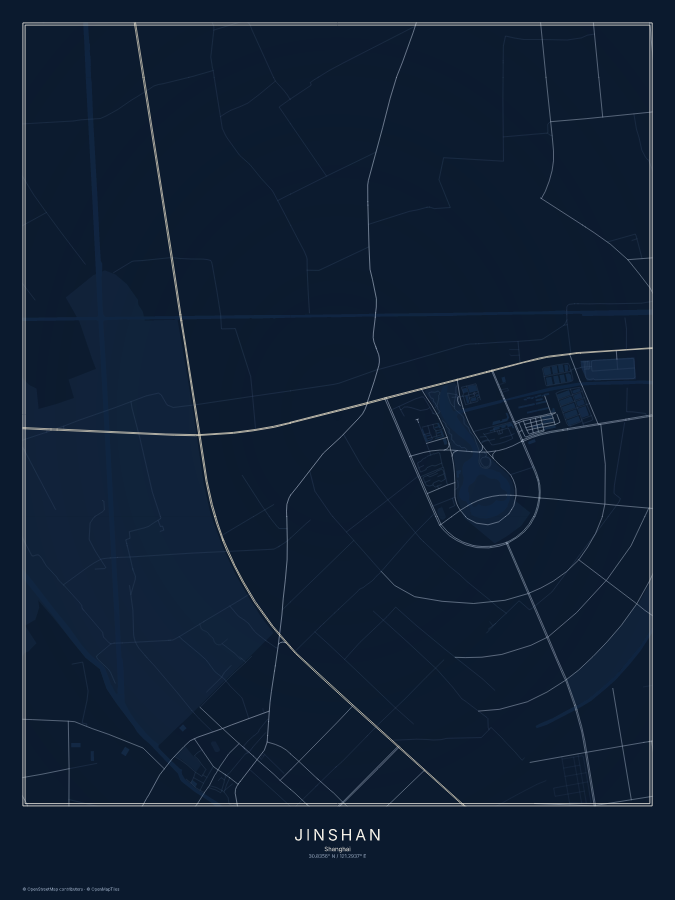 Jinshan map poster, midnight style