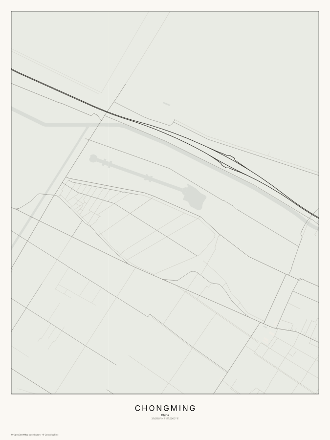 Chongming map poster, classic style