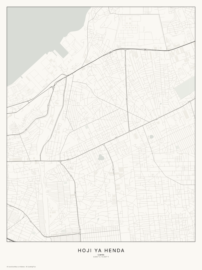 Hoji ya Henda map poster, classic style