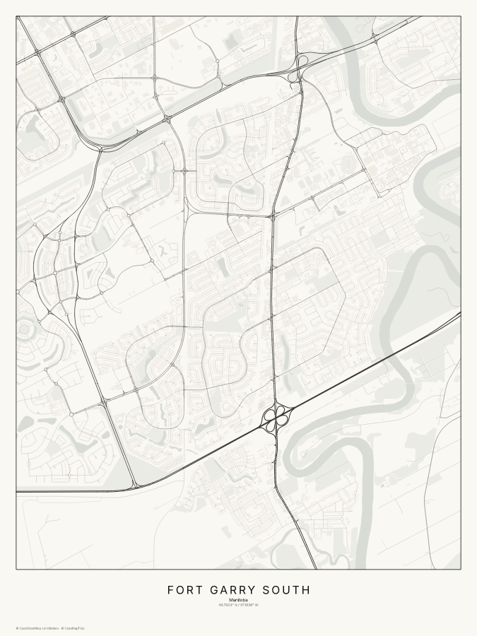 Fort Garry South map poster, classic style