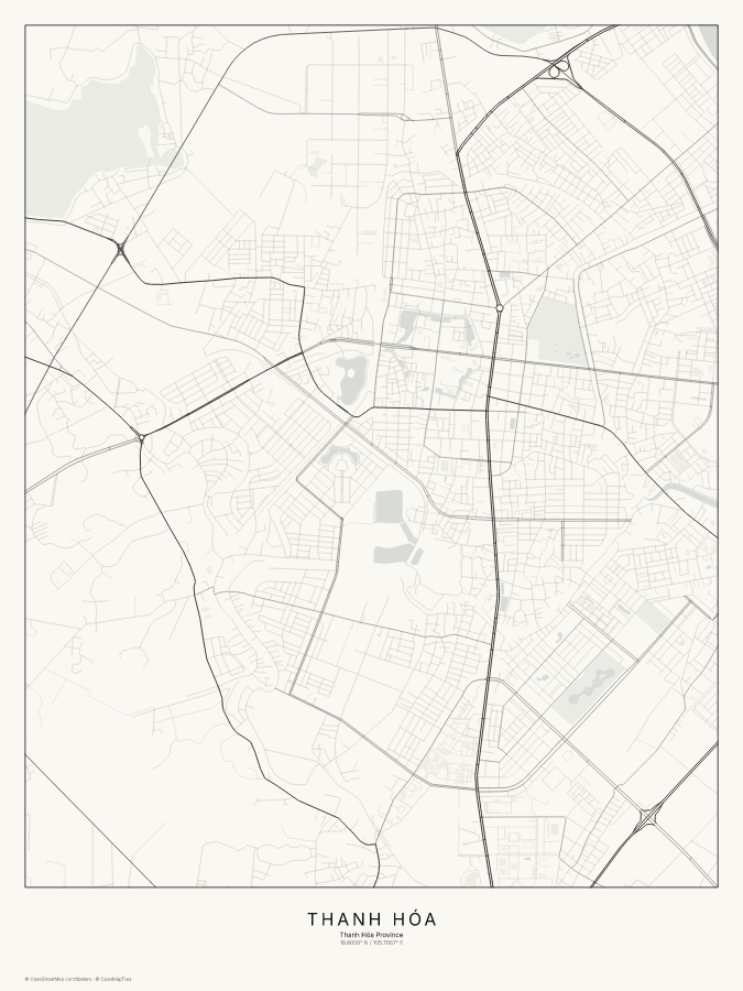 Thanh Hóa map poster, classic style