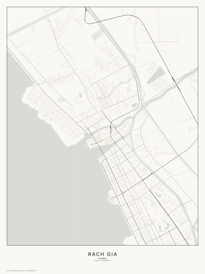 Rạch Giá map poster, classic style