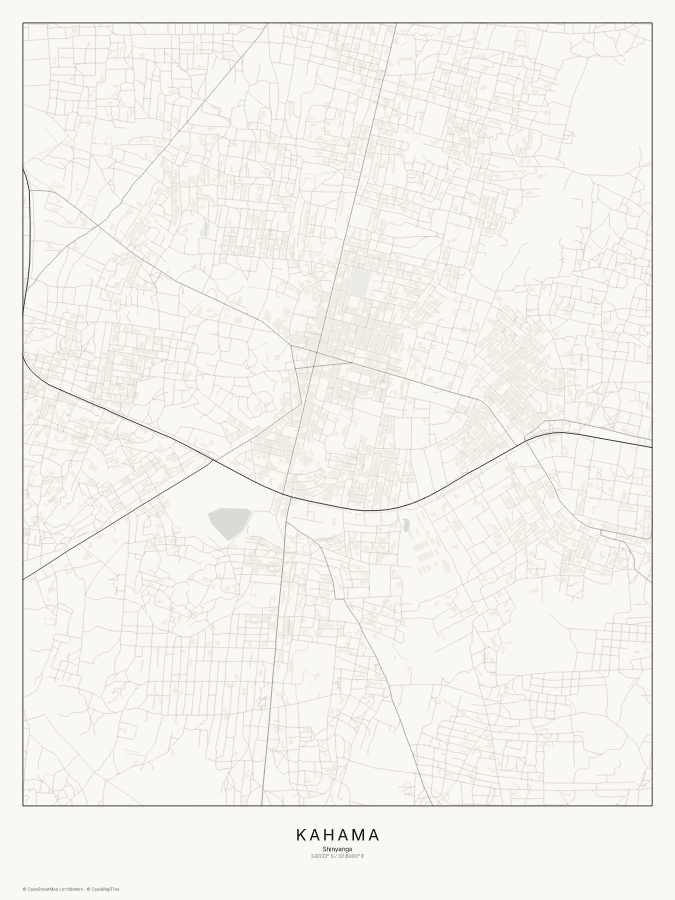 Kahama map poster, classic style