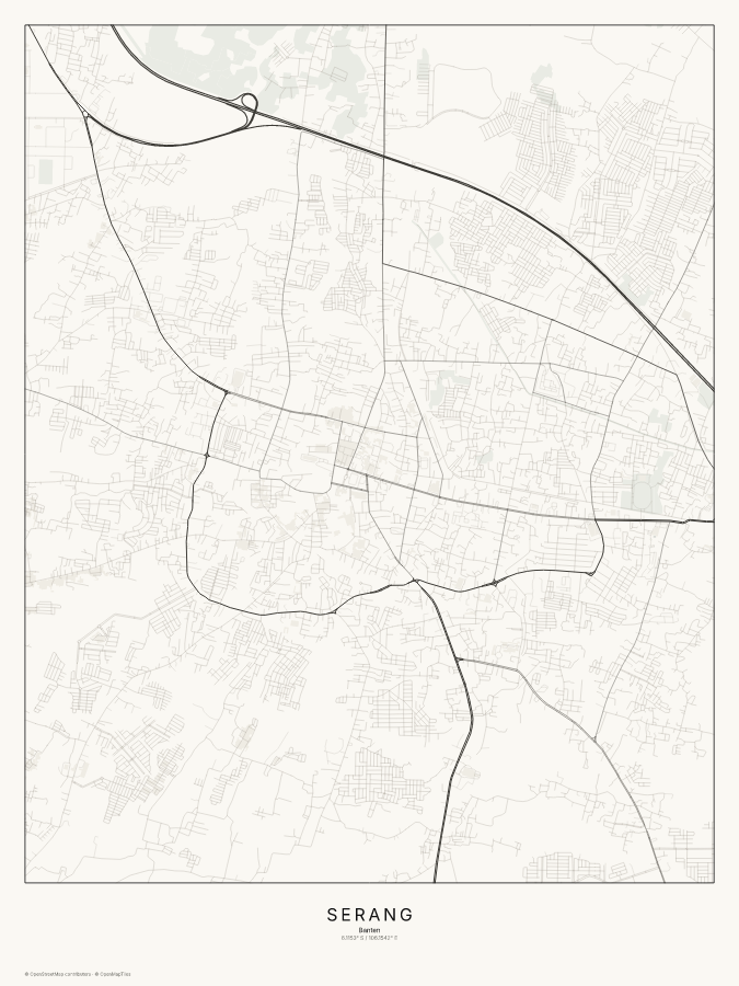 Serang map poster, classic style