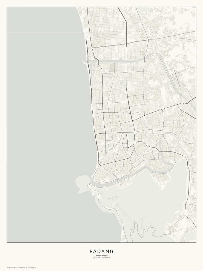 Padang map poster, classic style