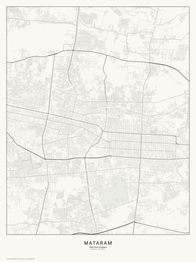 Mataram map poster, classic style