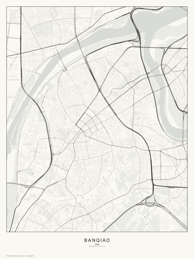 Banqiao map poster, classic style