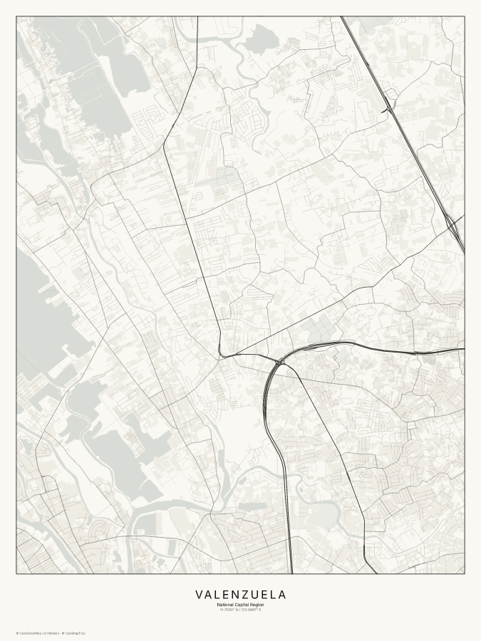 Valenzuela map poster, classic style