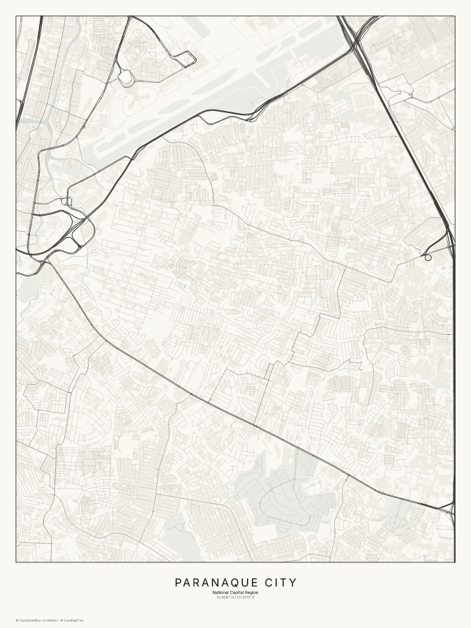 Paranaque City map poster, classic style