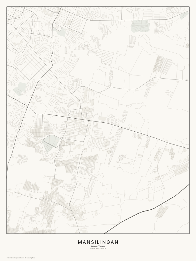 Mansilingan map poster, classic style