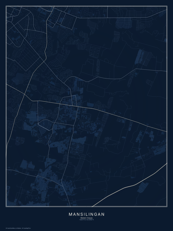 Mansilingan map poster, midnight style