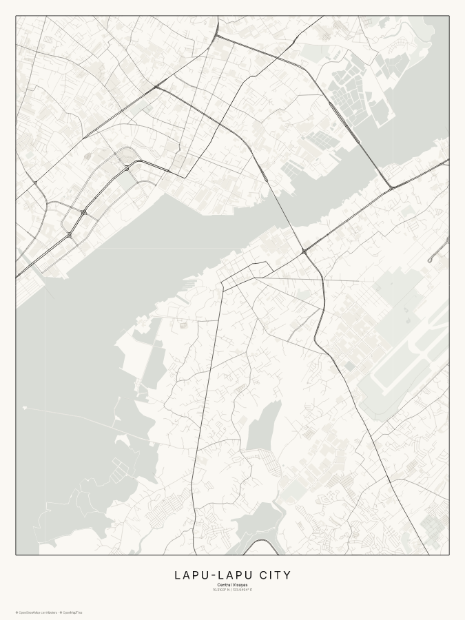 Lapu-Lapu City map poster, classic style
