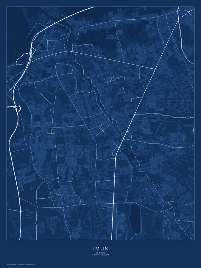 Imus map poster, blueprint style
