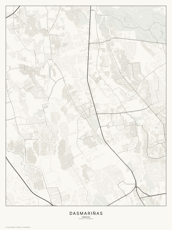Dasmariñas map poster, classic style
