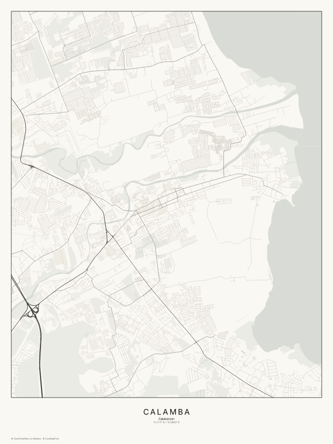 Calamba map poster, classic style