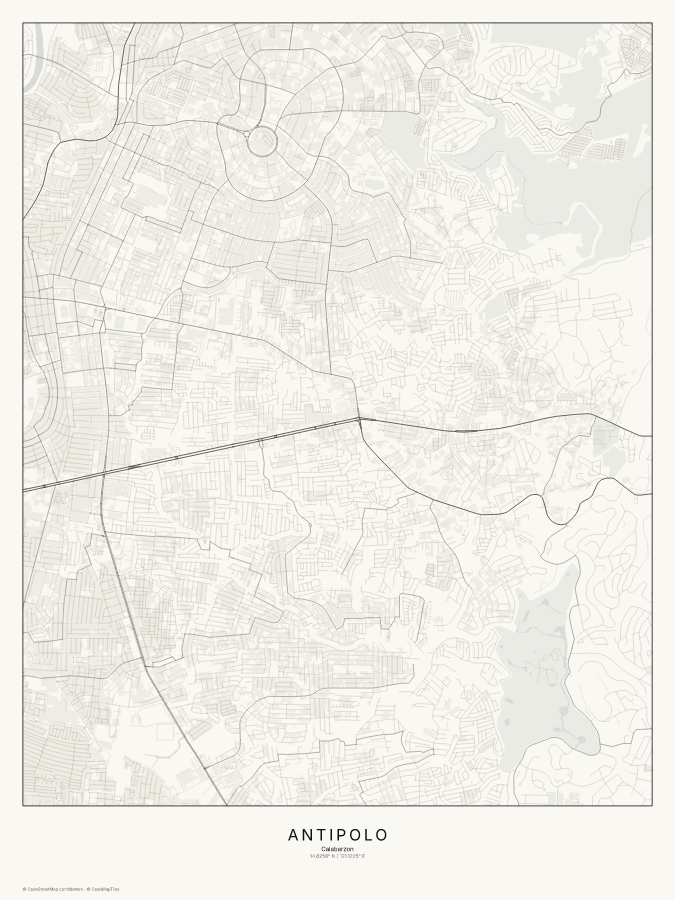 Antipolo map poster, classic style
