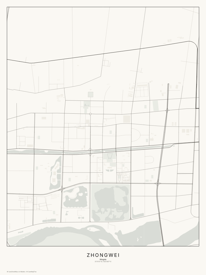 Zhongwei map poster, classic style