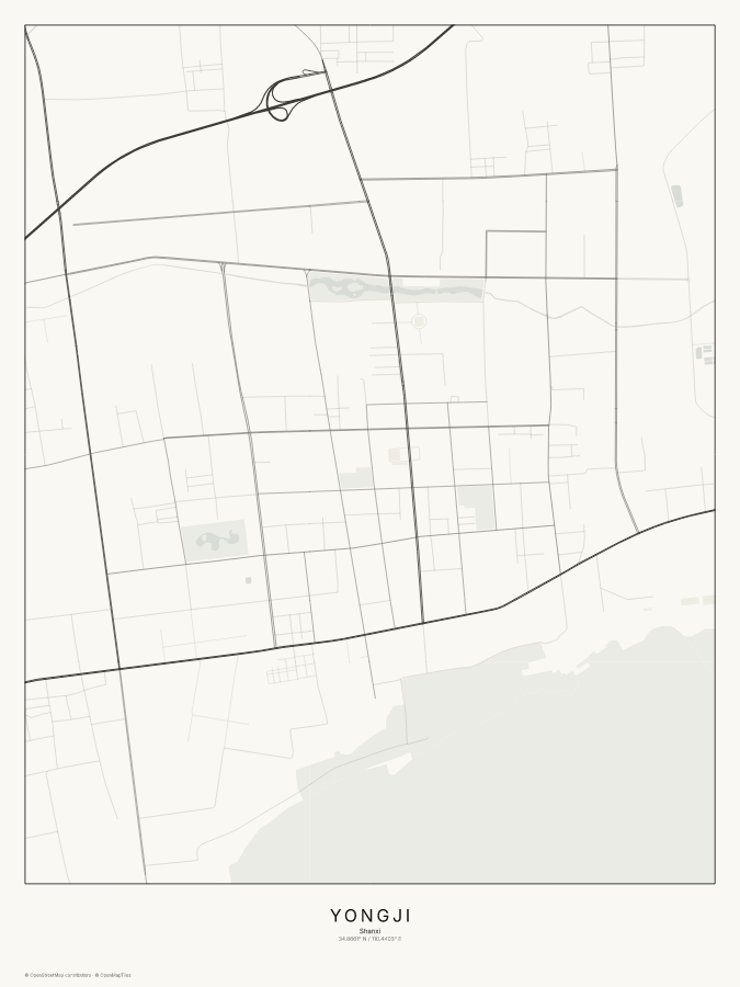 Yongji map poster, classic style