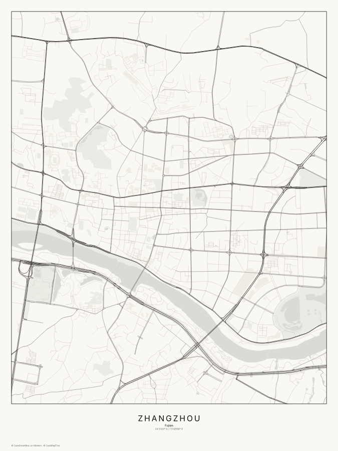 Zhangzhou map poster, classic style