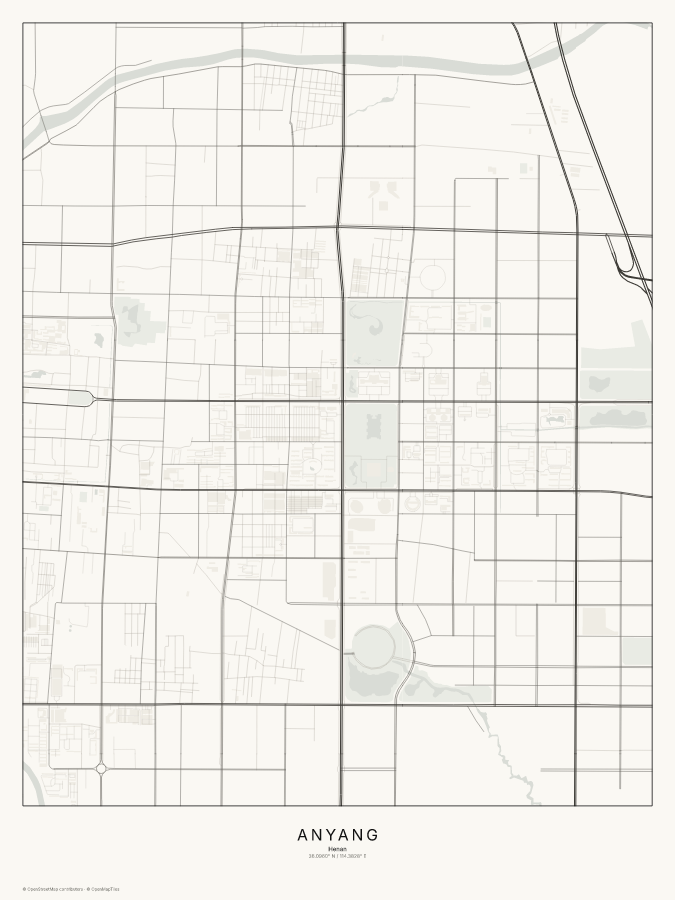 Anyang map poster, classic style