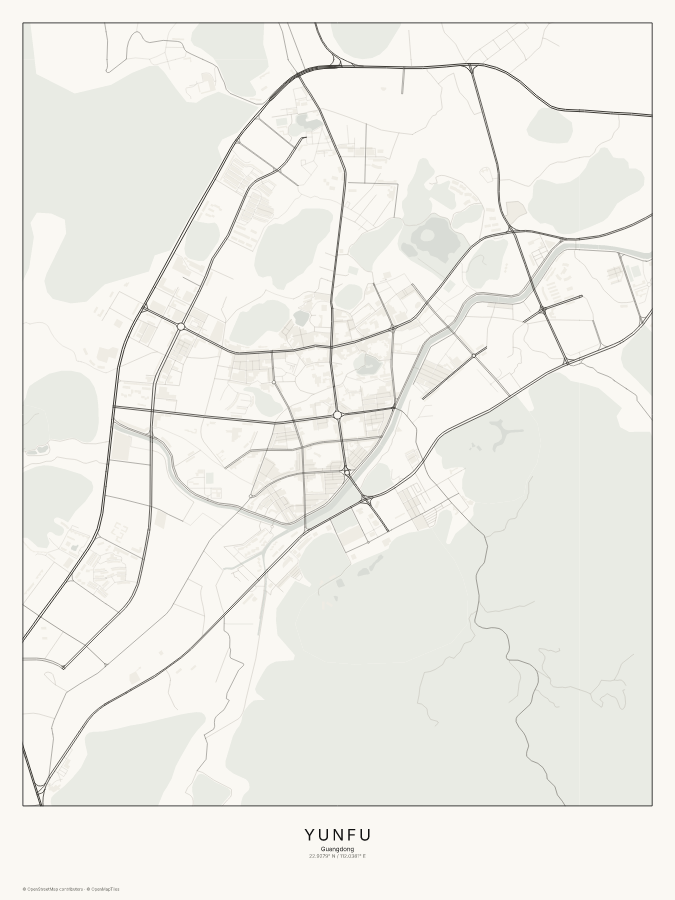 Yunfu map poster, classic style