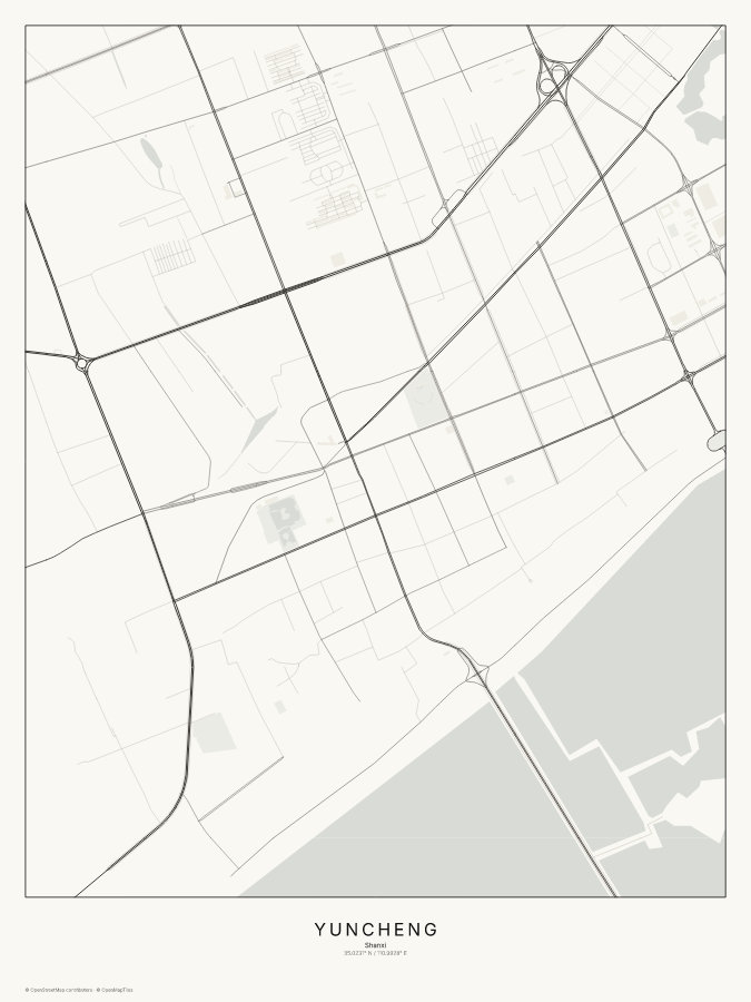 Yuncheng map poster, classic style
