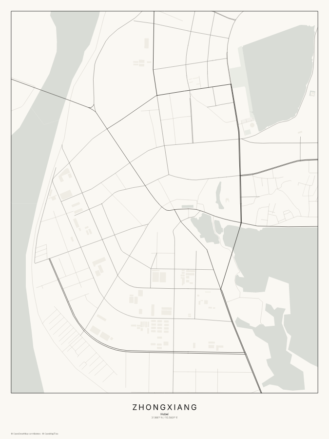 Zhongxiang map poster, classic style