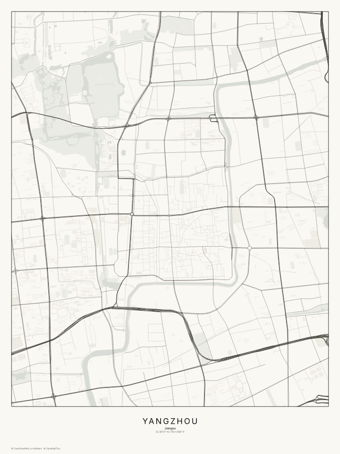 Yangzhou map poster, classic style