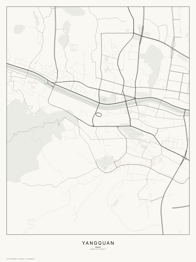 Yangquan map poster, classic style
