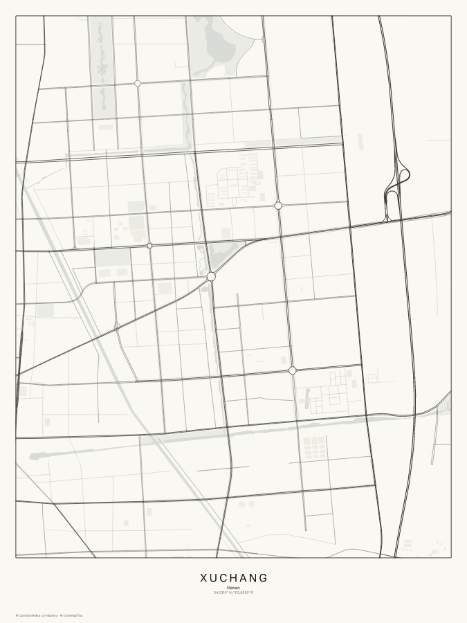 Xuchang map poster, classic style