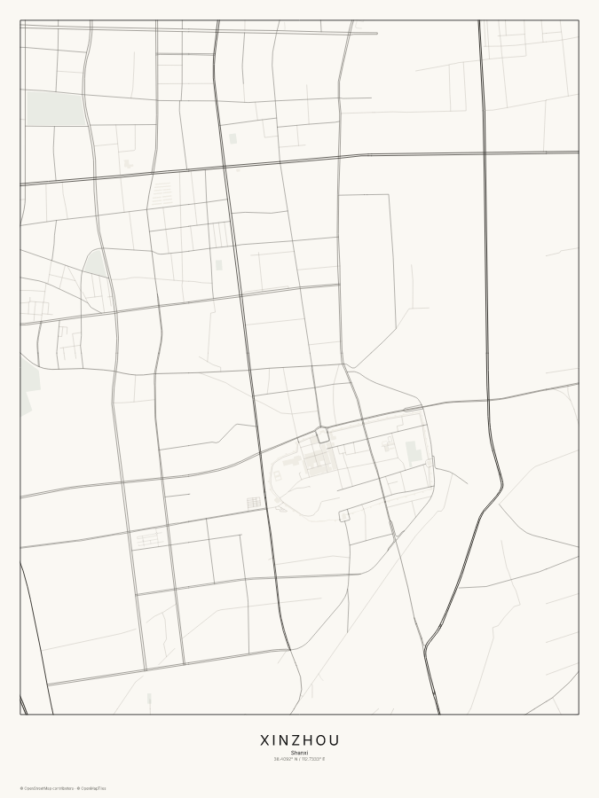 Xinzhou map poster, classic style