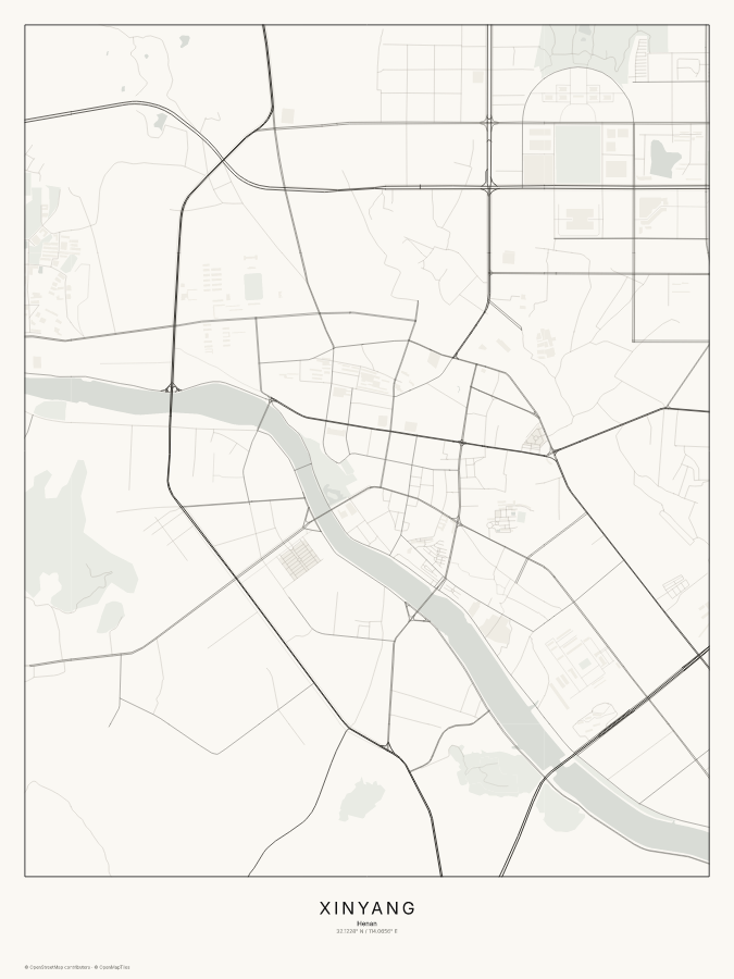 Xinyang map poster, classic style