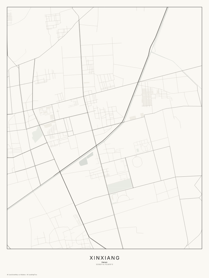 Xinxiang map poster, classic style