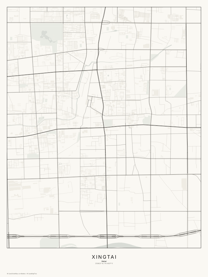 Xingtai map poster, classic style