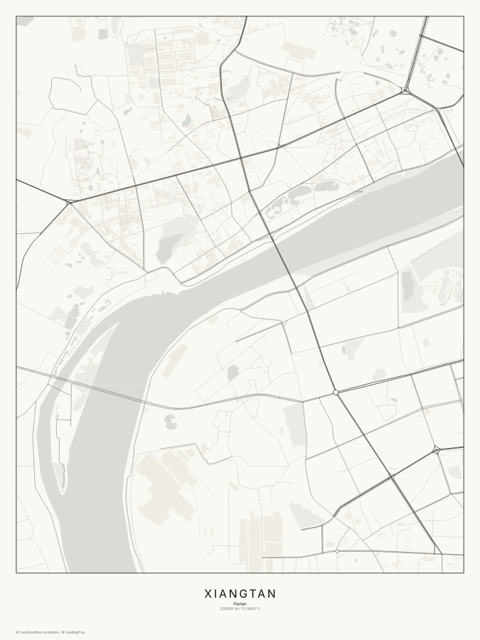 Xiangtan map poster, classic style