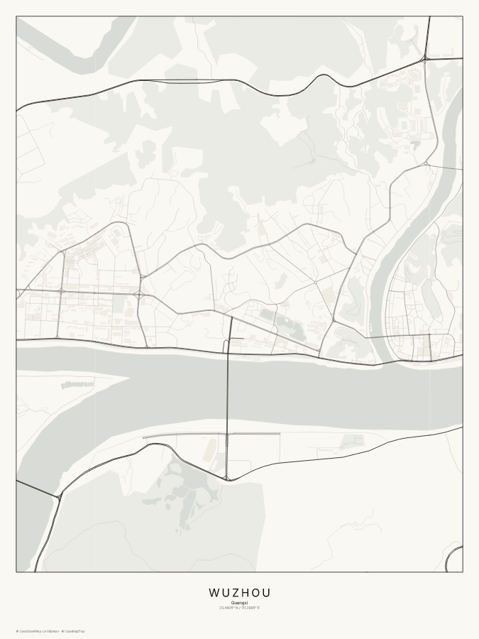 Wuzhou map poster, classic style