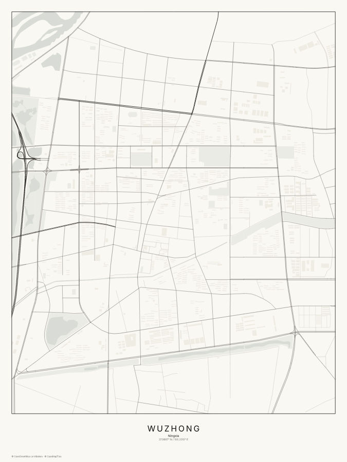 Wuzhong map poster, classic style