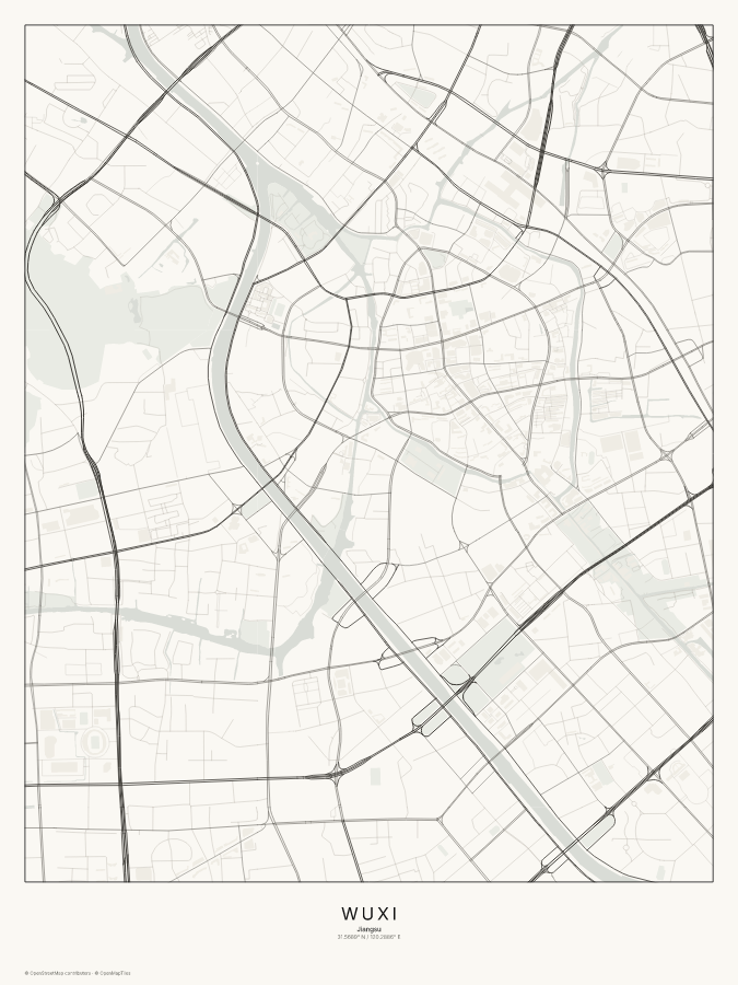 Wuxi map poster, classic style