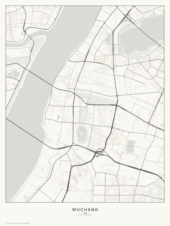 Wuchang map poster, classic style