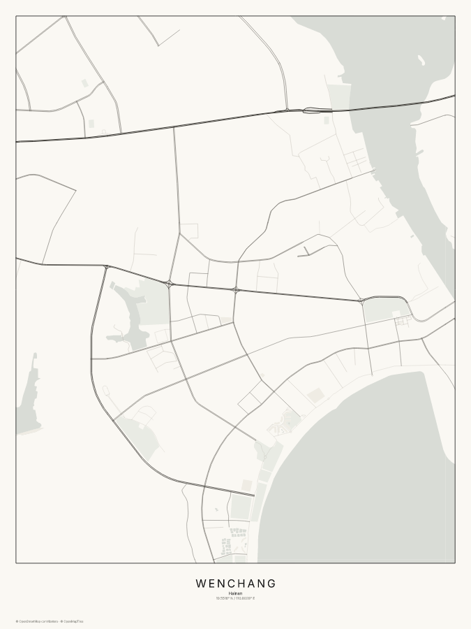 Wenchang map poster, classic style
