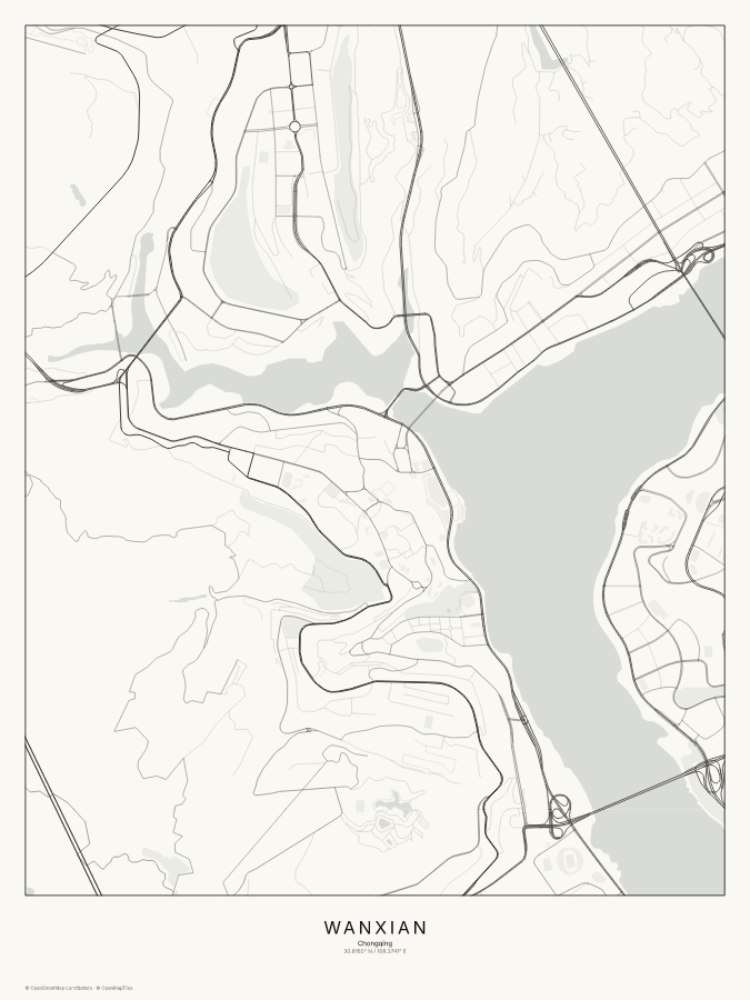 Wanxian map poster, classic style