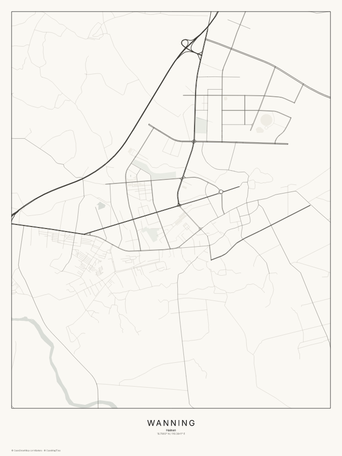 Wanning map poster, classic style
