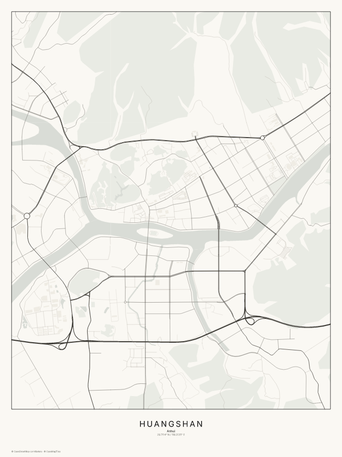 Huangshan map poster, classic style