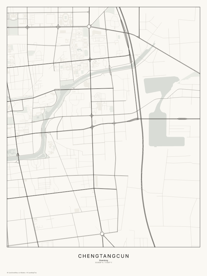 Chengtangcun map poster, classic style