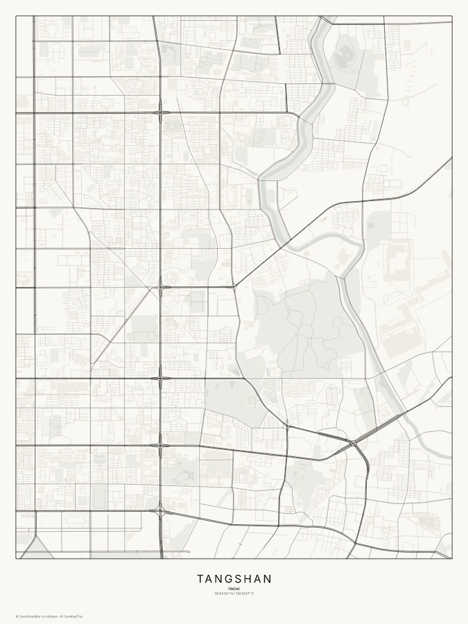 Tangshan map poster, classic style